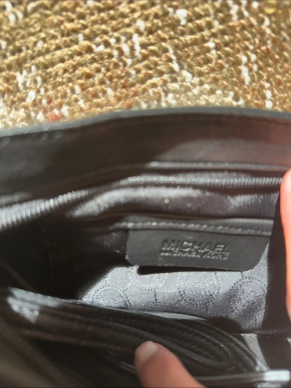Michael Kors Black Ruched Leather Wristlet Clutch